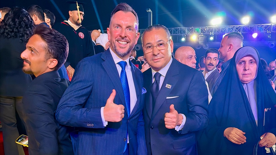 <p>Kamel Ghribi with Niccolò Fontana, Italian Ambassador to Baghdad</p>